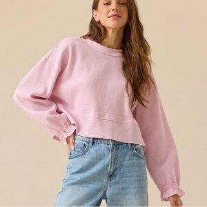 Altar'd State Pink Josephina Long Sleeve Top